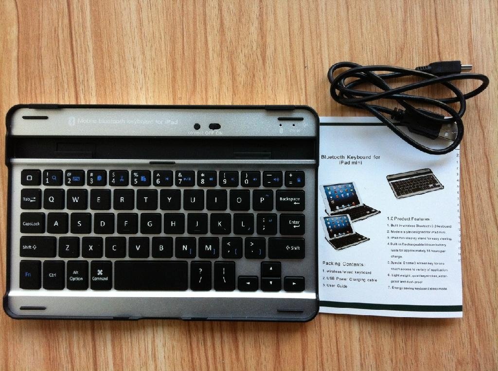 Mini Ultra Slim Aluminium Bluetooth Keyboard for ipad mini Hard cover case for i 2