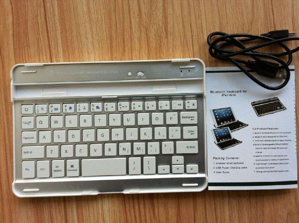 Mini Ultra Slim Aluminium Bluetooth Keyboard for ipad mini Hard cover case for i 3