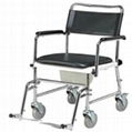 Aluminum movable commode chair for