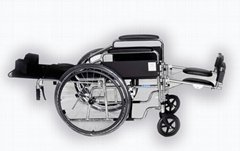 Full recline high back steel manual wheelchair from manufacturer