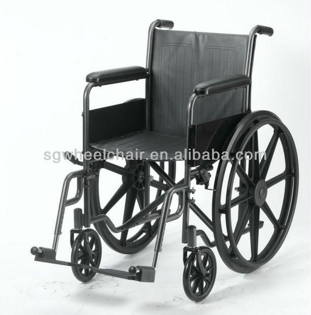 Full recline high back steel manual wheelchair from manufacturer 3