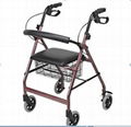 4 wheels deluxe aluminum shopping rollator walker