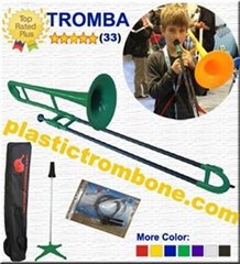 New!!! Plastic Trombone - Green