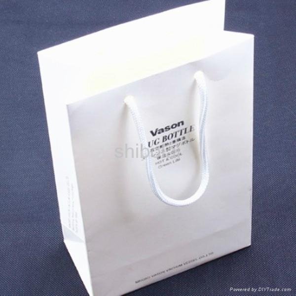 custom cheap white art paper bags with handles wholesale 2