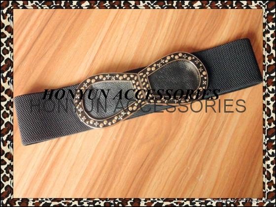 custom women elastic belts of pu leather