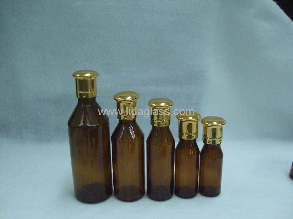 European Style Amber Essential Oil Glass Bottle LDJ-103 2