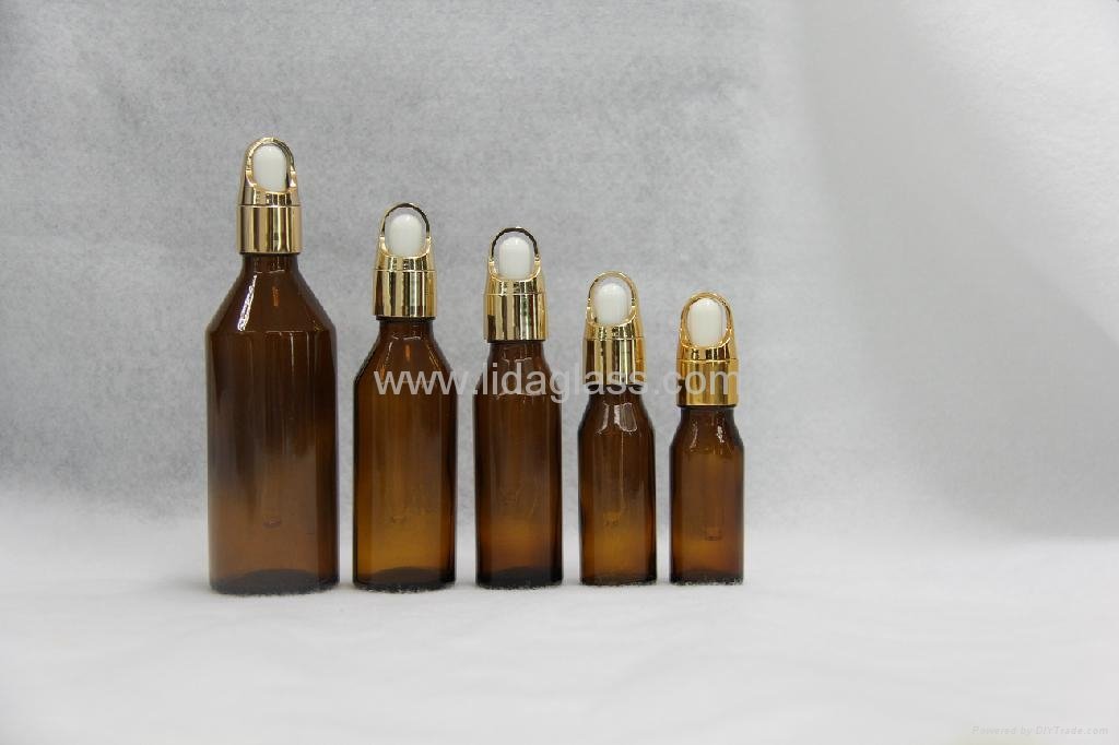 European Style Amber Essential Oil Glass Bottle LDJ-103 3