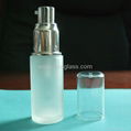 Frosted glass lotion bottle with