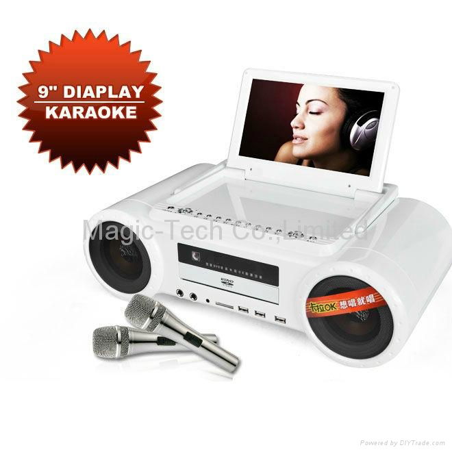 Karaoke DVD Player with 9 inch Digital Screen TV FM DVD player Game Li-Battery 