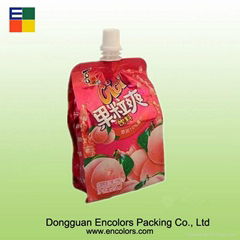 Peach juice plastic packaging bag