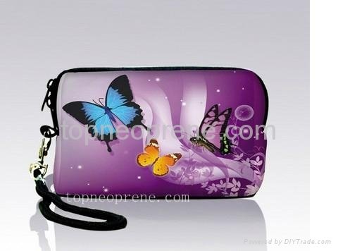neoprene Camera Case Bag Pouch With Strip Cellphone Iphone Pouch Coin Purse 3
