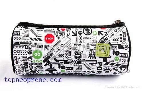 custom rpinting neoprene pencil case bag pouch