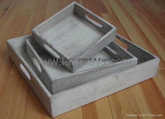 Vintage Wooden Tray for Storage 3