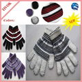 95% Acrylic 5% Spandex Ladies Magic Glove with 2 Color Stripes and Blanket Stitc 1