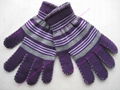 95% Acrylic 5% Spandex Ladies Magic Glove with 2 Color Stripes and Blanket Stitc 3