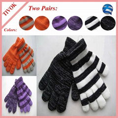 Ladies 95% Acrylic 5% Spandex Magic Glove with All Over Lurex/Stripe Lurex