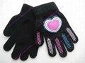 Ladies 95% Acrylic 5% Spandex Magic Glove with the Rubber Print on Top-palm and  2