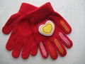 Ladies 95% Acrylic 5% Spandex Magic Glove with the Rubber Print on Top-palm and  4