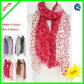 Ladies 100% Polyester Fashion Scarf with Polka Dot Pattern 180*90CM