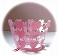 Wholesale custom wedding upscale cake paper cups around edge laser hollow 3