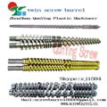 Conical twin screw barrel for plastic