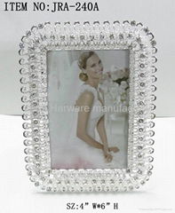 Metal wedding photo frame with crystals