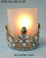 Metal candle holder with colorful epoxy flowers 3