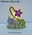 Metal candle holder with colorful epoxy flowers 5