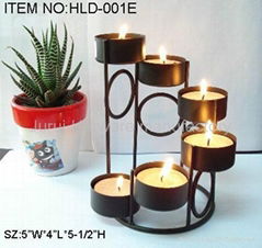 Iron candle holder with black painting