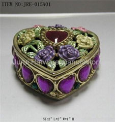 Pewter jewelry box with colorful epoxy