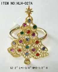 Alloy napkin ring with Xmas tree