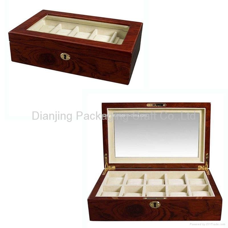 Mahogany  10PC.Wooden Watch Box 