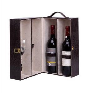 Luxury Velvet Wooden Wine Box Set