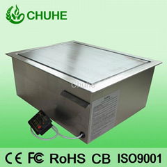 Induction griddle with drop in design