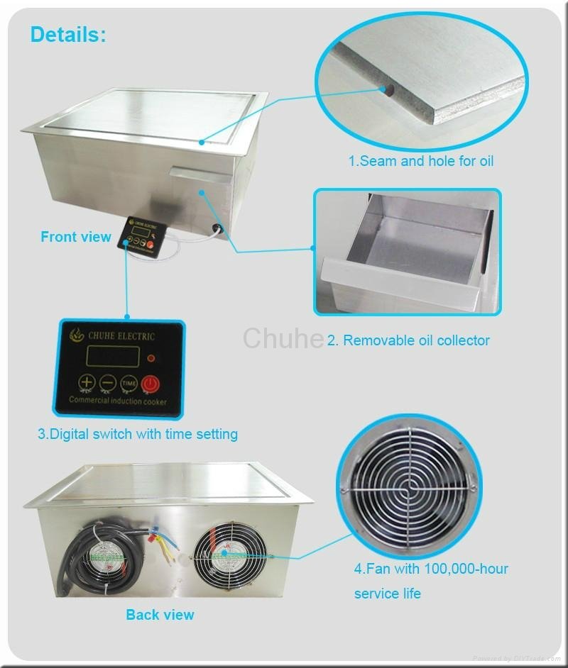 Induction griddle with drop in design 3