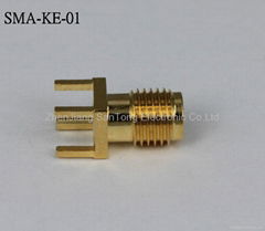 SMA Connector, Brass Body, Gold-plated, with Wide Frequency Band 