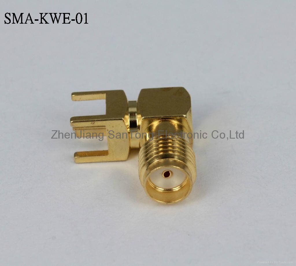 SMA right angle Connector, Brass Body, Gold-plated, with Wide Frequency Band 2