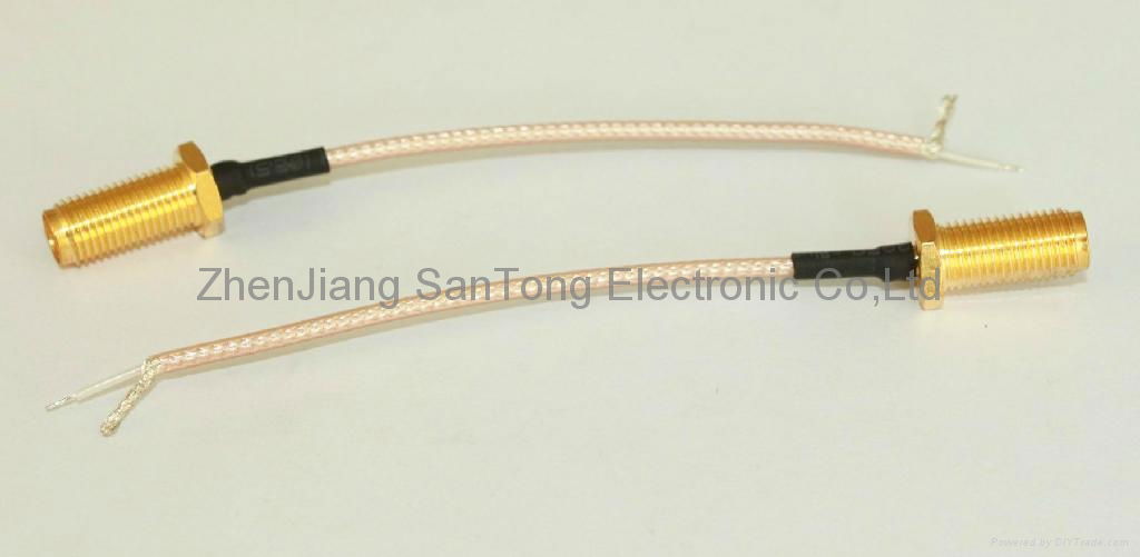 Coaxial Cable Assembly with Bulkhead SMA-K Connector Suitable for RG174 Flexibl 2