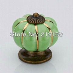 Colorful Pumpkin Furniture Cabinet Ceramic Knobs Drawer Pulls Handle Kitchen