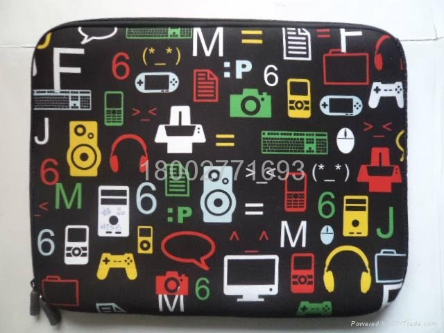 silk-screen neoprene laptop bag