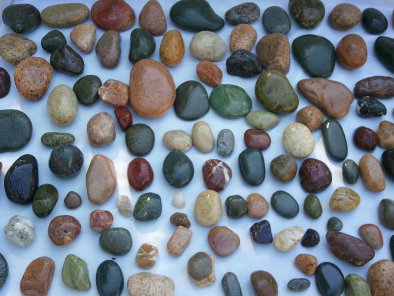 Decorative polished pebbles mix color any size 3