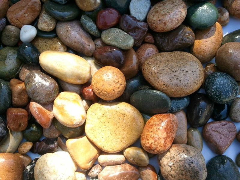 Decorative polished pebbles mix color any size 5