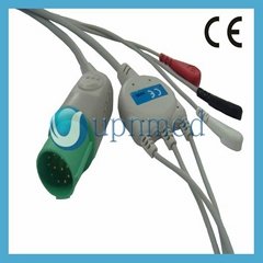 Nihon Kohden TEC-5200A ECG cable with 5 lead wires,