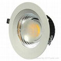 COB led downlight die-casting alluminum housing with Epistar chips COB 80LM/W 1