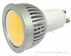 COB spotlight gu10 3W CRI 70Ra 80lm/w ac100-240v