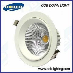 Coberlight cob led downlight retatable 75lm/w 70Ra CE/ROHS proved