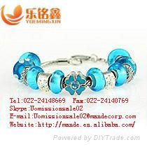 2013 wholesale colored glass craft costume jewelry handmade glass beads bracelet 3