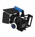 DSLR RIG Camera Cage +Top Handle+15mm Aluminum Rod +Follow Focus+Matt box 2