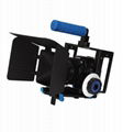 DSLR RIG Camera Cage +Top Handle+15mm Aluminum Rod +Follow Focus+Matt box 3