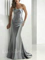 Discounted Strapless Silver Evening Dress Mermaid Evening Gown 1